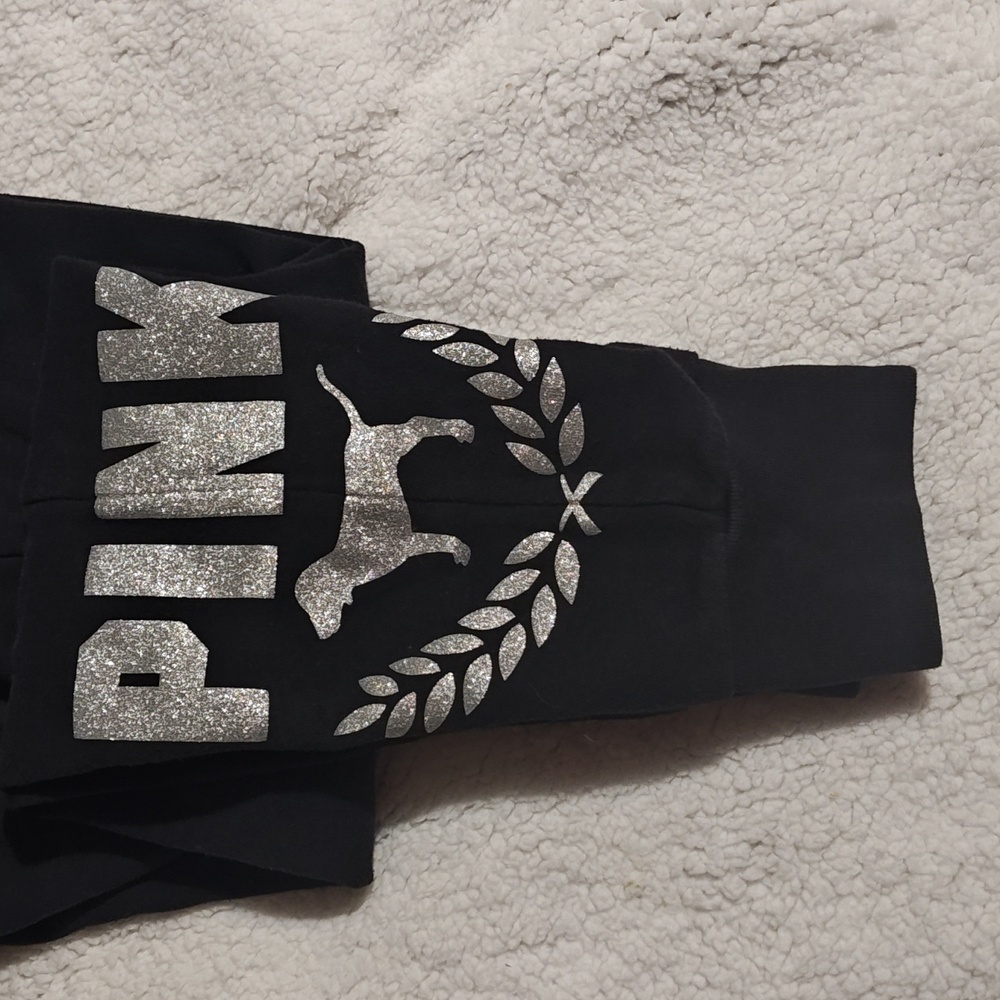 Black Victoria Secret Pink Sweat Pants Size Medium Smoke Free Practically New